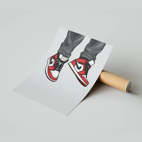 Nike Jordan 1 Mid Chicago Streetwear poszter 50x70 Ajándék ötlet