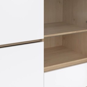 Vitrin, hickory tölgy/extra magasfényű fehér, NEXT 50317
