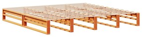 viaszbarna tömör fa könyvespolcos ágy matrac nélkül 180 x 200cm