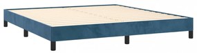 sötétkék bársony ágykeret matrac nélkül 180x200 cm