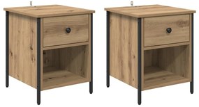Éjjeliszekrény 2 pcs kézműves tölgy 40 x 42 x 50 cm Faanyag