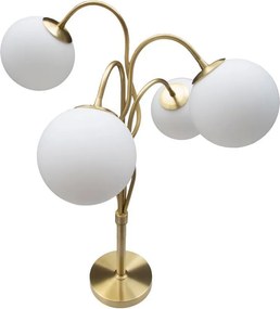 Fehér-aranyszínű asztali lámpa üveg búrával (magasság 74 cm) Glamy – Mauro Ferretti