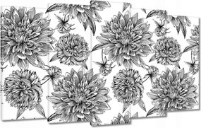 Vászonképek 100x60 Fekete-fehér grafika Virág
