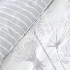 Meadowsweet Floral fehér-szürke ágyneműhuzat, 200 x 200 cm - Catherine Lansfield