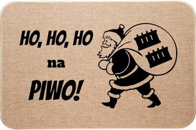 Lábtörlő Bejárati lenvászon Karácsonyi vicces Mikulás Ho Ho Ho Sör