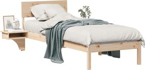 vidaXL Ágykeret fejtámlával Barna 75 x 190 cm Tömör fenyőfa