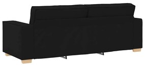 vidaXL 3 személyes, fekete szövetkanapé 180 cm