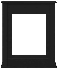 fekete tölgy színű szerelt fa kandallóburkolat 75x20x87,5 cm