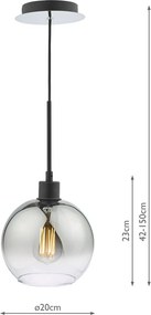 Dar Lighting modern függeszték lycia matt fekete darlyc8622
