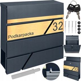 Postaláda Szám Laminált Szálcsiszolt Acél