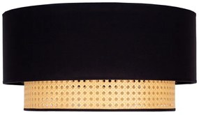 Duolla - Mennyezeti lámpa BOHO 1xE27/15W/230V átm. 45 cm fekete/rattan