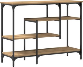 vidaXL Konzolasztal polcokkal kézműves tölgy 100 x 35 x 75 cm