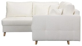Fehér buklé sarokkanapé (bal oldali) Ariella – Ropez