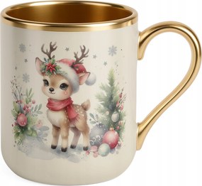 Prémium bögre Arany Ekrü Karácsonyi Mikulás Ajándék