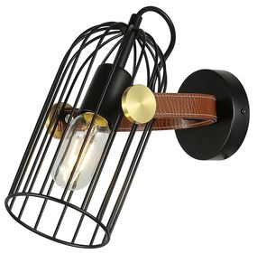 ITALUX ANTOIN állítható szögű lámpafej fali lámpa fekete, E27, IT-WL-2445-1-BK