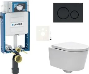 Fali WC szett Geberit befalazandó + WC SAT Brevis SIKOGEZBRES20BL