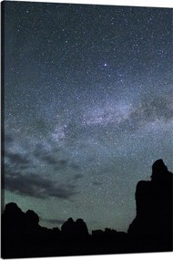 Vászonkép Természet Kozmosz Hegyek Sötétség Éjszaka Csillagászat 80x120