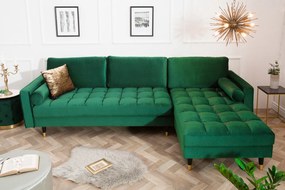 COZY VELVET design bársony kanapé - zöld