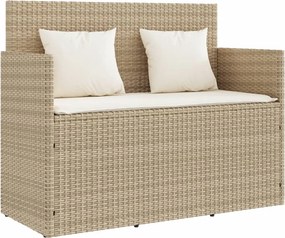 vidaXL bézs polyrattan kerti pad párnákkal