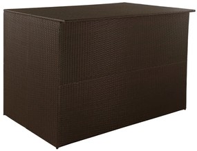 Barna polyrattan kerti tárolóláda 150 x 100 x 100 cm