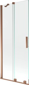 Mexen Velar, 2 szárnyas eltolható kádparaván 85 x 150 cm, 8mm átlátszó üveg, rózsaszín arany, 896-085-000-01-60
