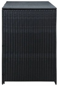 fekete rattan dupla tároló gurulós kukához 148 x 80 x 111 cm
