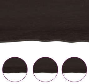 sötétbarna kezelt tömör tölgyfa asztallap 100 x 60 x 2 cm