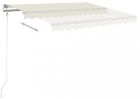 krémszínű kézzel kihúzható LED-es napellenző 300 x 250 cm