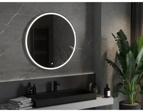 Mexen Gobi, LED kör alakú fürdoszobai tükör háttérvilágítással 90 cm, 6000K, páramentes, 9801-090-090-611-00