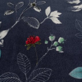 Kétoldalas ágynemű DUO SENSE NOCTIFLORA sötétkék mikroplüss/flanel Ágyneműhuzat mérete: 70 x 90 cm | 140 x 200 cm