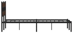 barna tölgy színű fejtámlás ágykeret matrac nélkül 160 x 200 cm