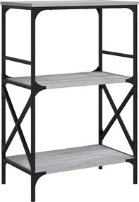 vidaXL 3 szintes szürke sonoma szerelt fa könyvespolc 56x35x90,5 cm