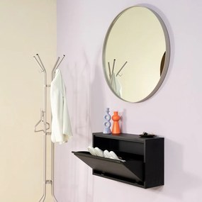 Fekete fém billenő ajtós-függő cipőtartó 75x41x22 cm Billy – Spinder Design