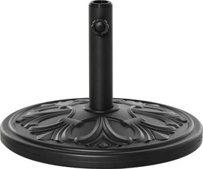 Outsunny 13 kg Napernyő Tartó 35 mm/38 mm/48 mm Átmérőjű Napernyő Konzollal Kerthez, Balkonjához, Antik Fekete | Aosom