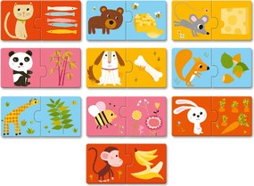 Párosító puzzle - Ki mit eszik?, 20 db-os - Dinner's ready!