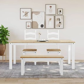 Panama fehér tömör fenyőfa ebédlőasztal 180 x 90 x 75 cm