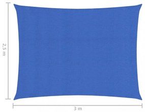 kék HDPE napvitorla 160 g/m² 2,5 x 3 m