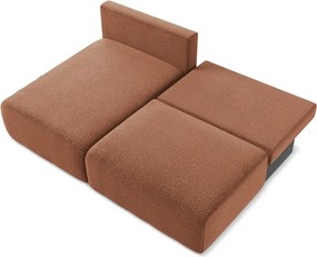 Téglavörös kinyitható-tárolóhelyes sarokkanapé (bal oldali) Kalena – Makamii