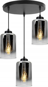Mennyezeti Lámpa Lógó Csillár Fekete Asztal Felett Tripla Glamour Üveg