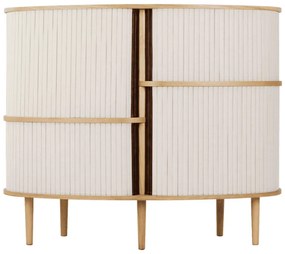 Bézs-natúr színű szekrény tolóajtóval, tölgyfa dekorral 120x100x50 cm Audacious – UMAGE