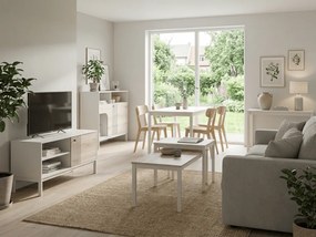 TV szekrény FROST 120x40 cm fehér, alpesi tölgy dekoráció