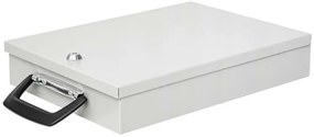Fém dokumentum tároló doboz, A4, 35,5x26x6,7 cm, WEDO világos szürke (UW020)