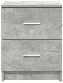 2 db betonszürke éjjeliszekrény 2 fiókkal 40x36x50 cm