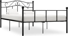 vidaXL fekete fém ágykeret 160 x 200 cm