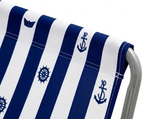 Összecsukható tengerparti nyugágy SAND MARINE, fehér-kék