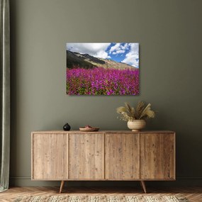 Hegyi rét tája (üvegen) (70x50 cm)