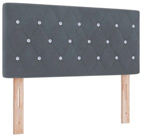 Boxspring Ágy Matraccal Sötétszürke Kicsi Kétszemélyes Bársony