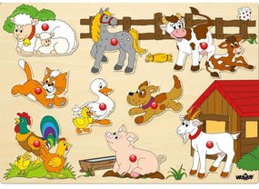 Woody Puzzle a fedélzeten Állatok a farmon