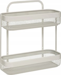 Konyhai Polc Fűszertartó Pulthoz 2 Szintes Fém Szürke Téglalap Alakú