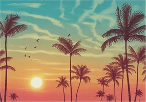 Stílusos Dekoratív Fotótapéta Flizelin Trópusi tájkép 208x146 Ragasztó